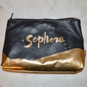 Sephora Gold and Black Cosmetic Makeup Bag (Discounted Shipping🚚)